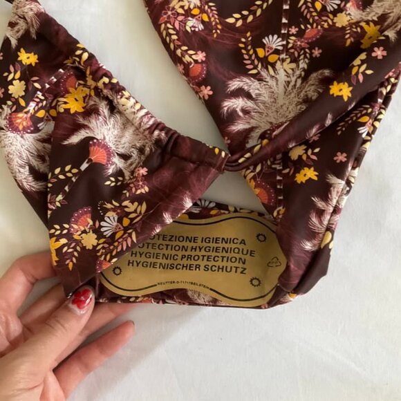 Brown Floral Two-piece Swimsuit - Picture 6 of 6